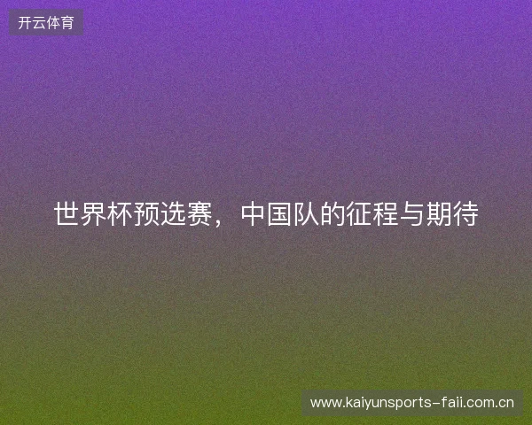 世界杯预选赛,中国队的征程与期待 世界杯预选赛,中国队的征程与期待